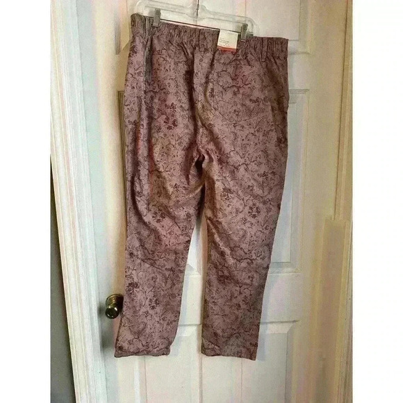Women's Plus Size Straight Leg Pants - Knox Rose Pink Boho Floral XL New W/Tags - Picture 6 of 6